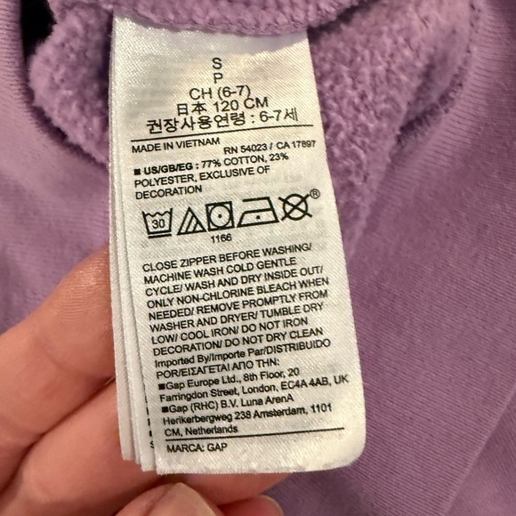 Gap Kids Bundle 2 Hooded Jackets Size Small 6-7. Pink & Purple - Picture 9 of 9